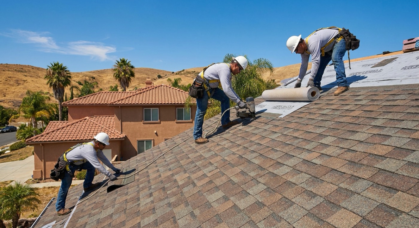 New roof installation
